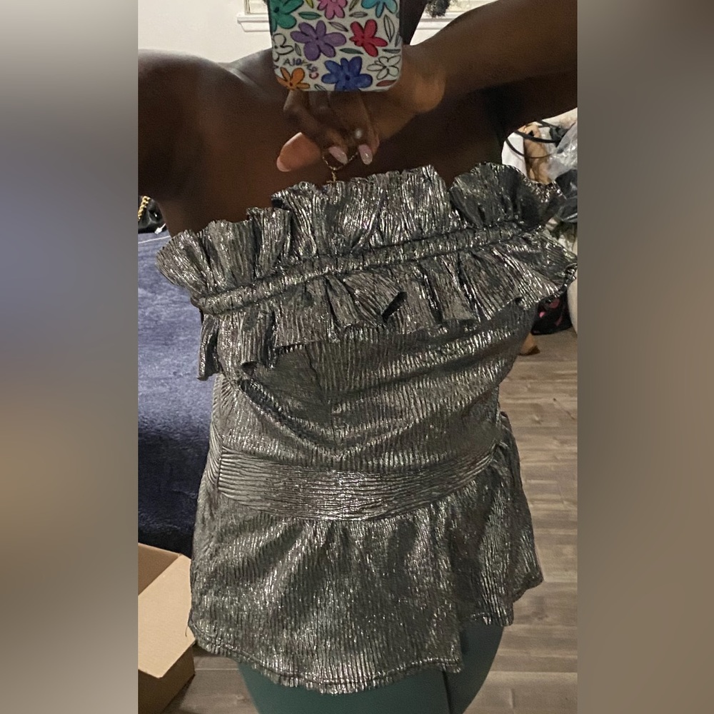 New York & Co by Gabrielle Union Ruffle Rim Top